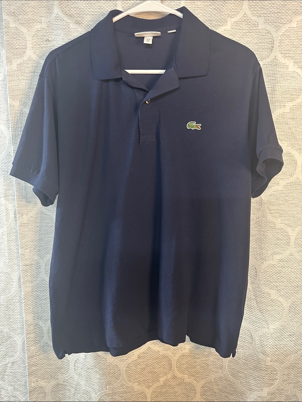 Lacoste Classic Fit L.12.12 Pique Cotton Polo Shirt Navy Blue Men's Large